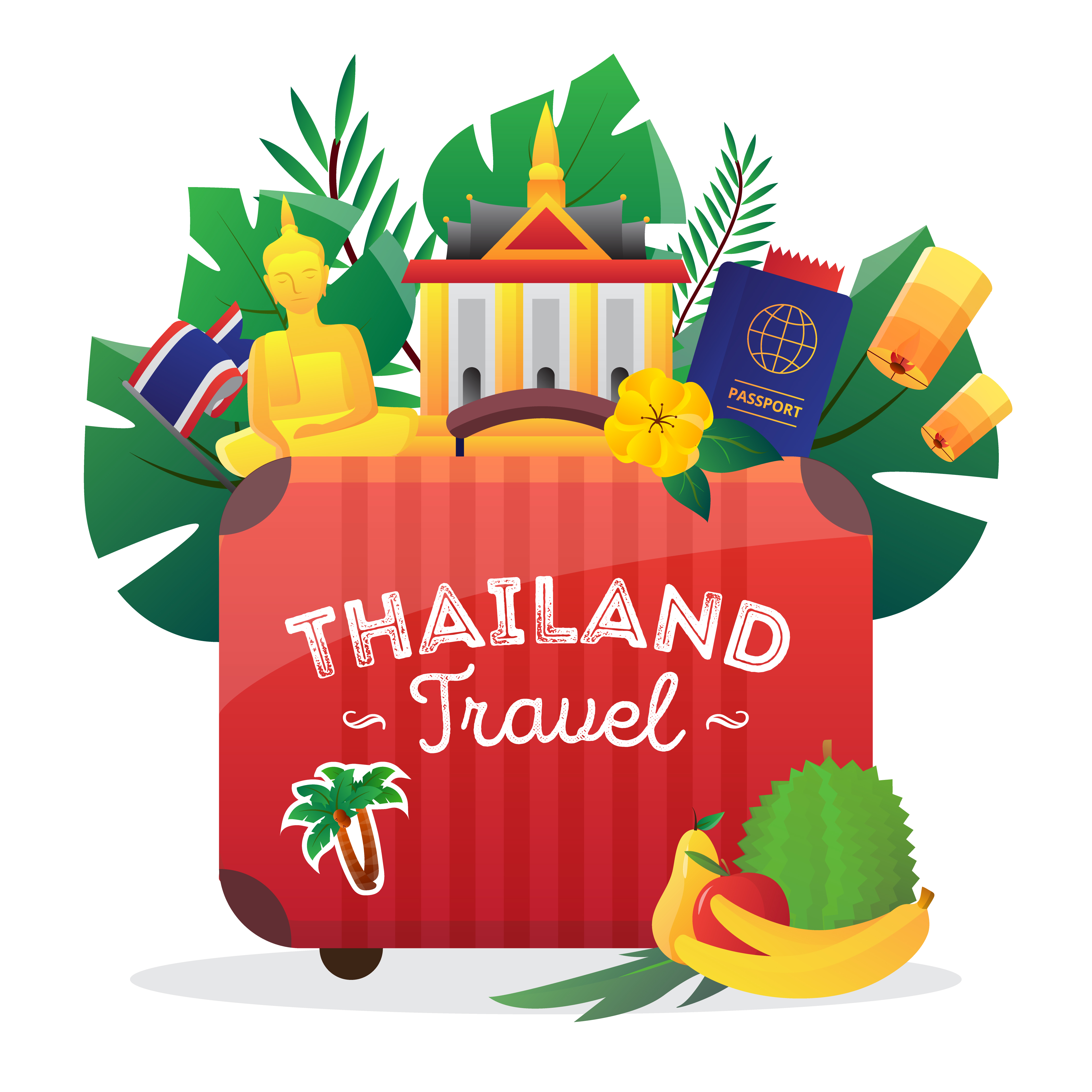 image of suitcase and thailand travel